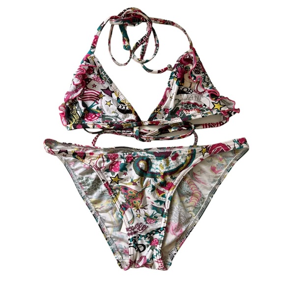 DIOR RARE VINTAGE Christian Dior SS 2004 John Galliano Tattoo Bikini (US 4) - Picture 5 of 10